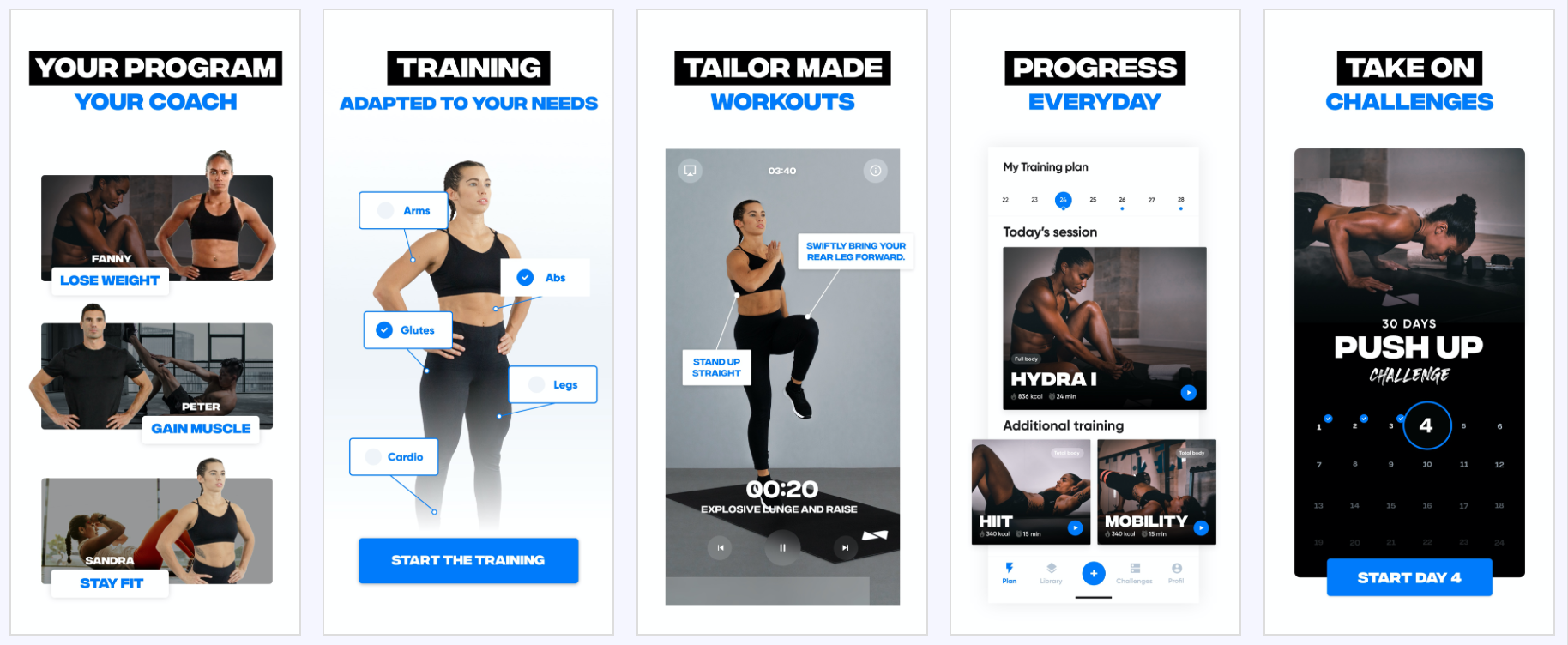 Fitness Coach’s set of screenshots on iOS taken from AppTweak. Fitness Coach’s set of screenshots on iOS taken from AppTweak.